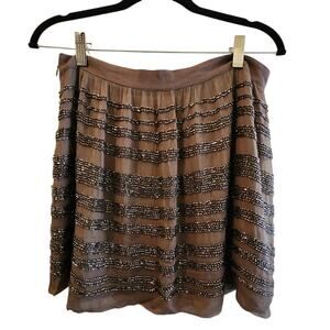 Club Monoco Silk Beaded Mini Skirt Size 8